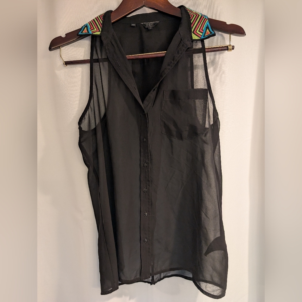 Guess multicolor sheer blouse